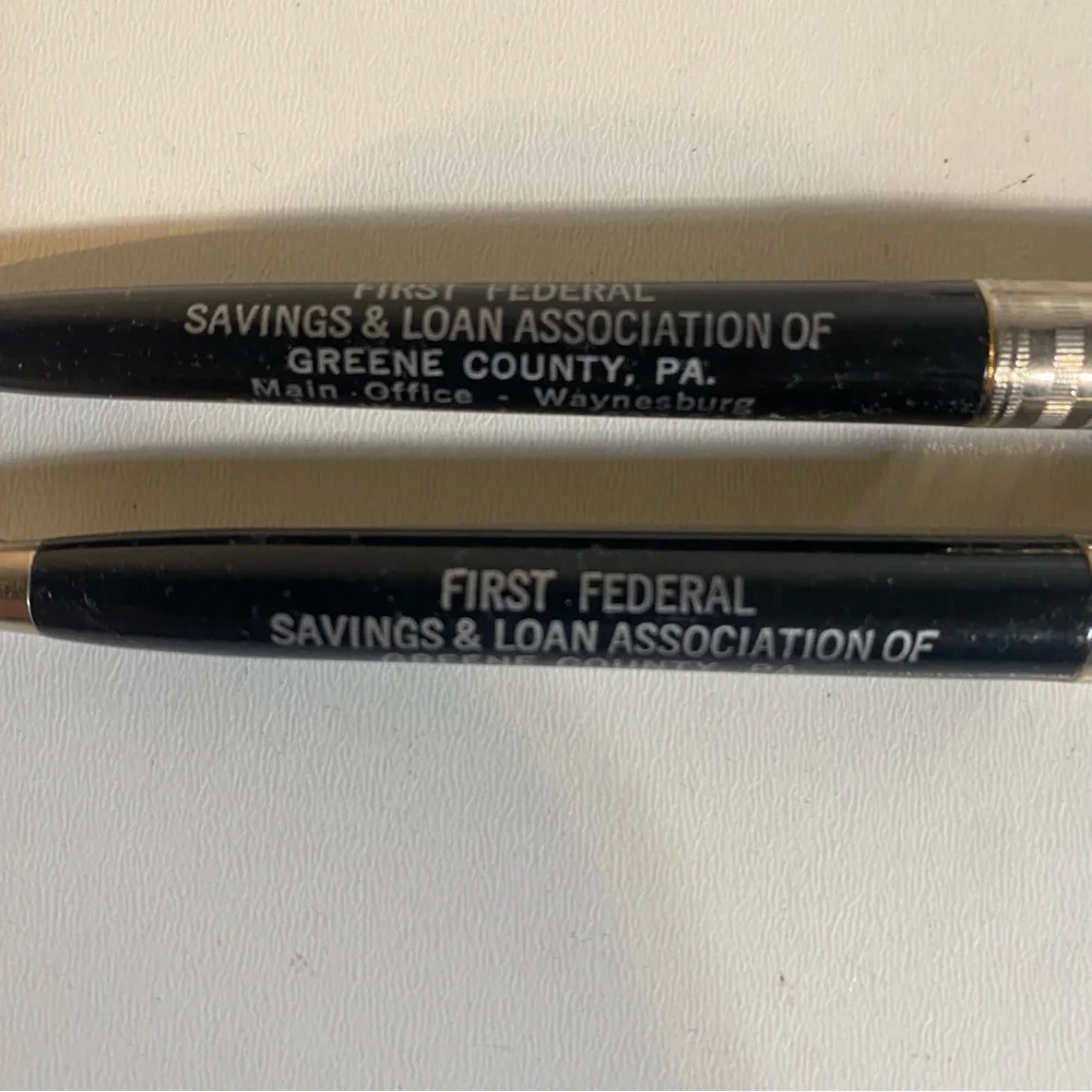 Advertising Pen/Pencil Set 1st Federal Savings&Loan Association Greene County,PA
